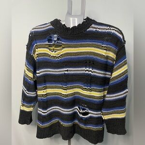 BDG Striped Black and Blue women's Sweater SMALL‎